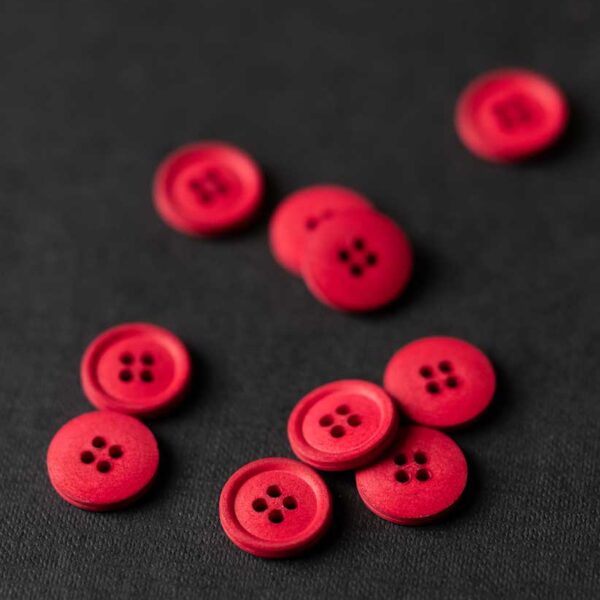 Cotton Button 15mm | Demon Scarlet