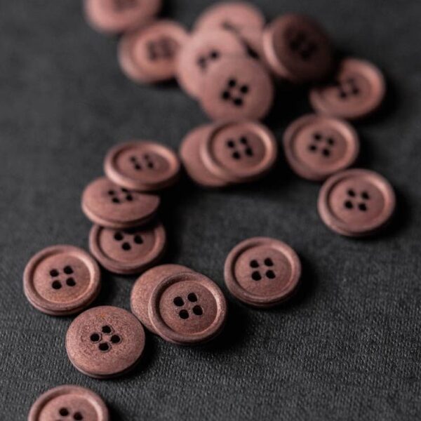 Cotton Button 15mm  | Oxblood